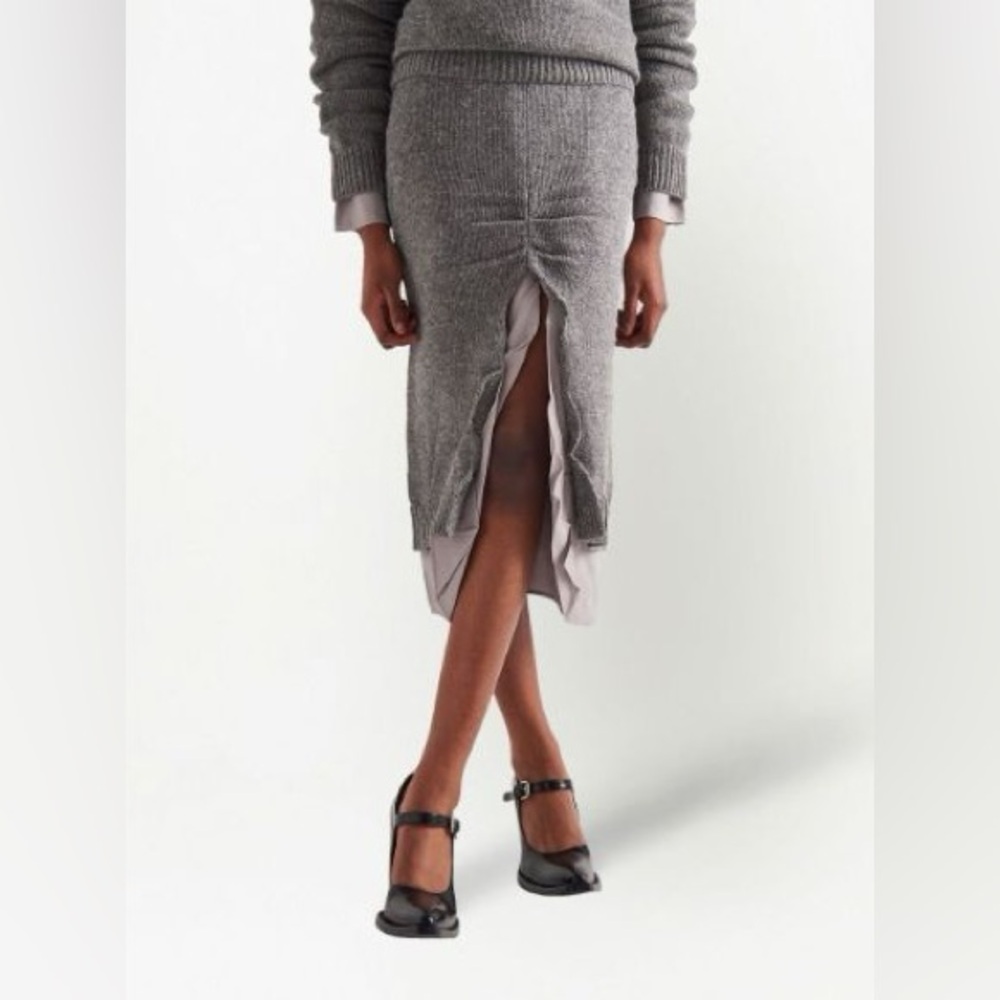 Prada Wool and Cashmere Skirt with Split